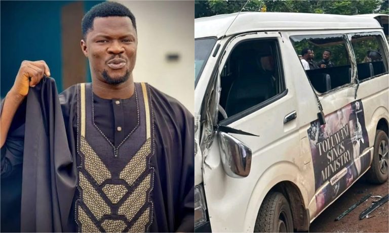 Singer Toluwanisings and Crew Escape Serious Car Accident Unscathed Singer Toluwanisings and Crew Escape Serious Car Accident Unscathed